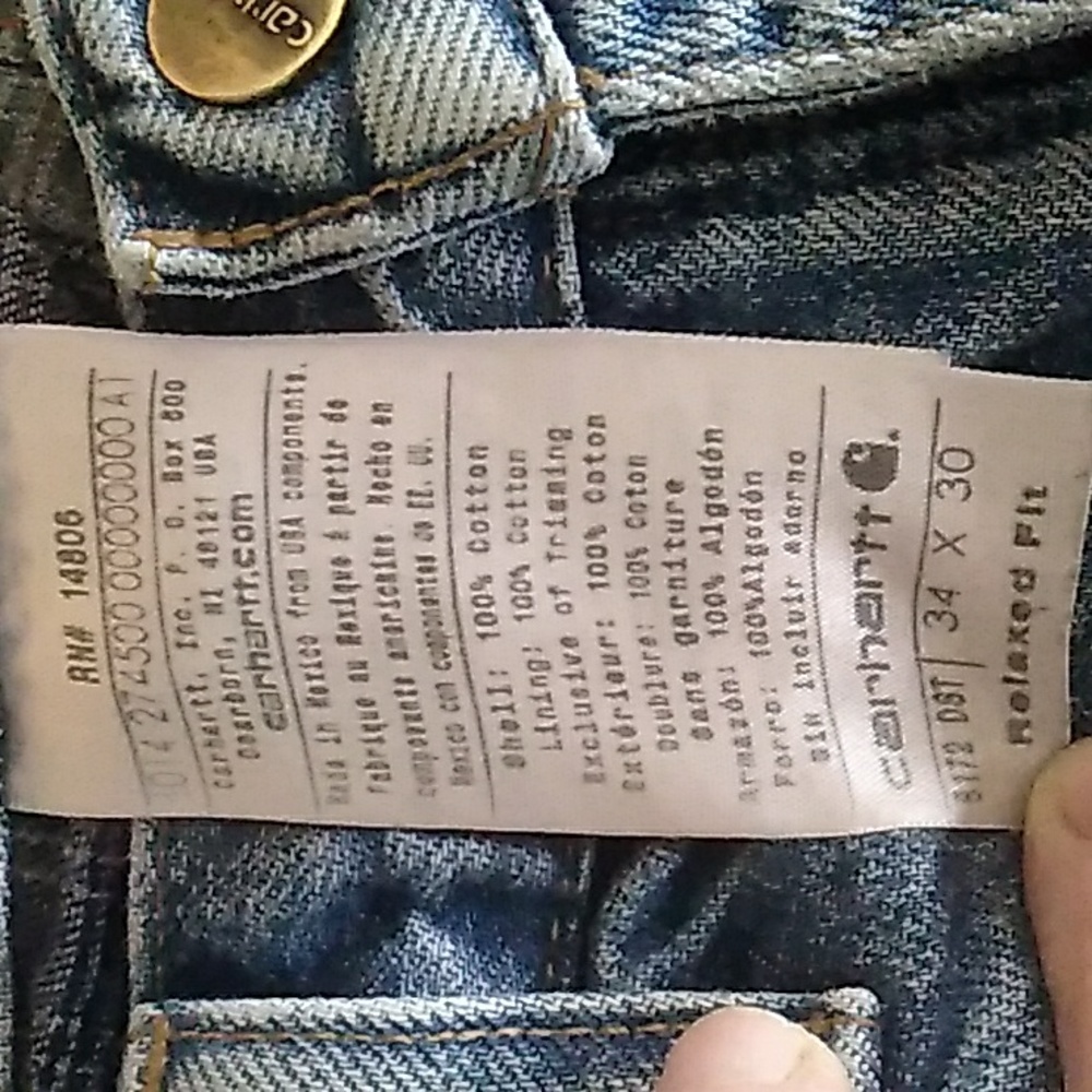 👖 Vintage Carhartt Flannel Lined Jeans Men's 34 X 30 UniSex - Picture 4 of 16